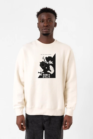 Cowboy Bebop Spike See You Space Cowboy Ekru Erkek 2ip Sweatshirt ürün görseli 1
