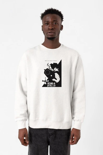 Cowboy Bebop Spike See You Space Cowboy Beyaz Erkek 2ip Sweatshirt ürün görseli 1