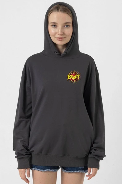 Big Bang Theory Bang Logo Füme Kadın 2ip Kapşonlu ürün görseli 1