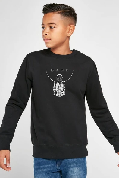 Dark Mono Siyah Çocuk 2ip Sweatshirt ürün görseli 1