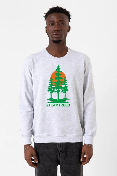 Mr Beast Team Trees Ekru Kadın 2ip Sweatshirt ürün görseli 1