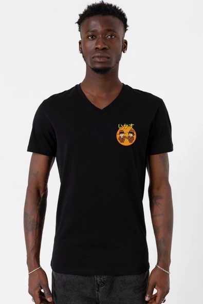 Dragon Ball Z Anime Cool Style Siyah Erkek V yaka Tshirt ürün görseli 1