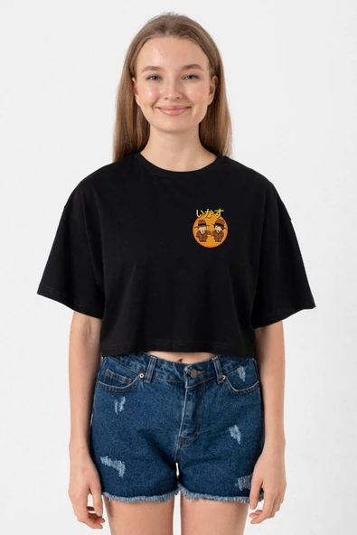 Dragon Ball Z Anime Cool Style Siyah Kadın Crop Tshirt ürün görseli 1