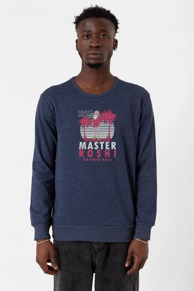 Dragon Ball Z Anime Master Roshi Ho!! indigo Erkek 2ip Sweatshirt ürün görseli 1