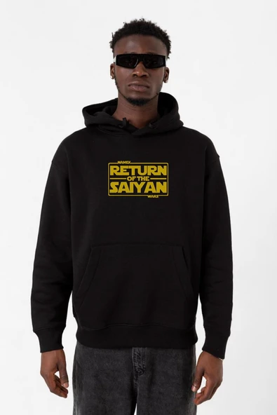 Dragon Ball Z Anime Namek Wars Siyah Erkek 3ip Kapşonlu Sweatshirt ürün görseli 1