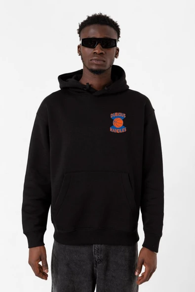 Dubious Handles Logo Siyah Erkek 3ip Kapşonlu Sweatshirt ürün görseli 1