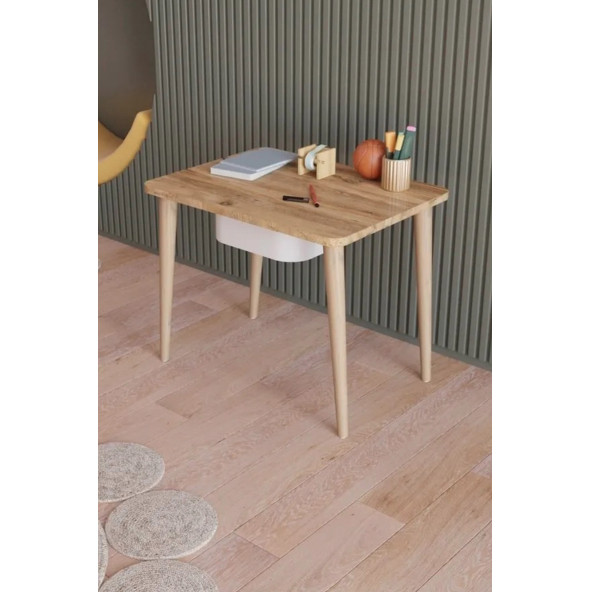 Yüceer Home Montessori Çekmeceli Aktivite Masası ve Sandalyesi Çalışma Seti Atlantik Çam - Resim 3