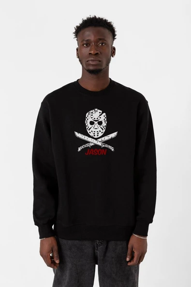 Friday The 13th Jason Mask Siyah Erkek 2ip Sweatshirt ürün görseli 1