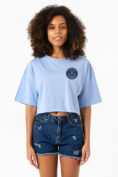 Gen V Godolkin University Emblem Bebe Mavi Kadın Crop Tshirt ürün görseli 1