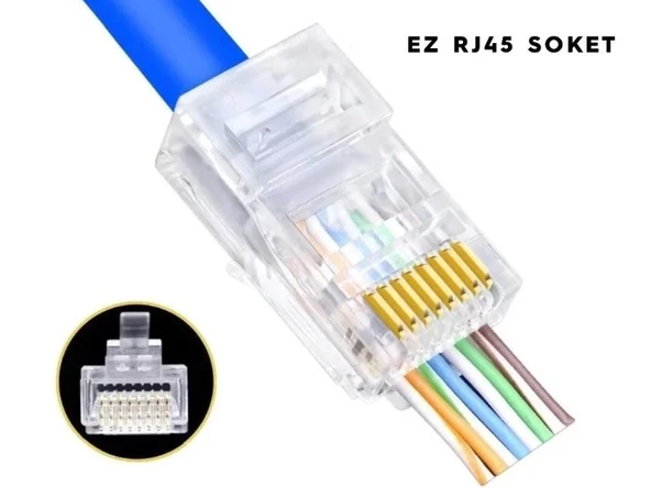 Ez Rj45 Açık Uç Cat5-Cat6 Konnektör 8P8c 18439 ürün görseli 1