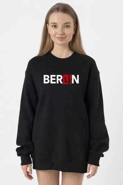 La Casa De Papel Berlin Ak Siyah Kadın 2ip Sweatshirt ürün görseli 1