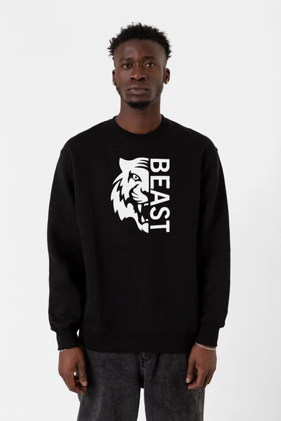 Mr Beast Half Face Siyah Erkek 2ip Sweatshirt ürün görseli 1