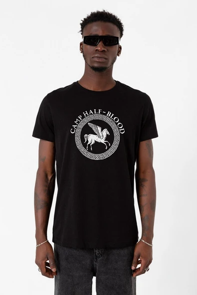Percy Jackson Camp Half Blood Siyah Erkek Tshirt ürün görseli 1