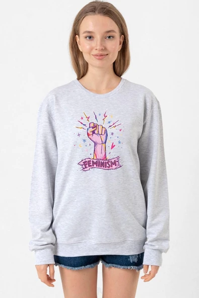 Colorful Feminism Hand Grimelanj Kadın 2ip Sweatshirt ürün görseli 1