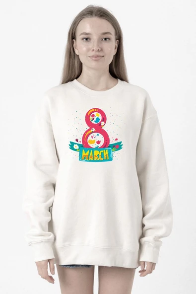 International Women's Day Beyaz Kadın 2ip Sweatshirt ürün görseli 1