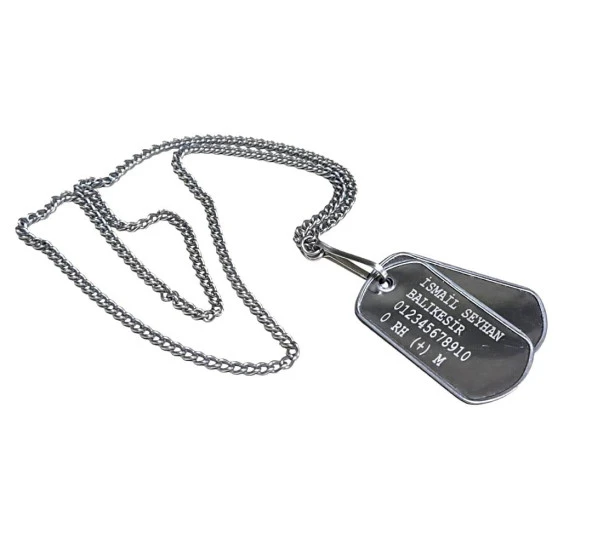 Orjinal Asker Künyesi - Lazer Kazıma - Army Dog tag ürün görseli 1
