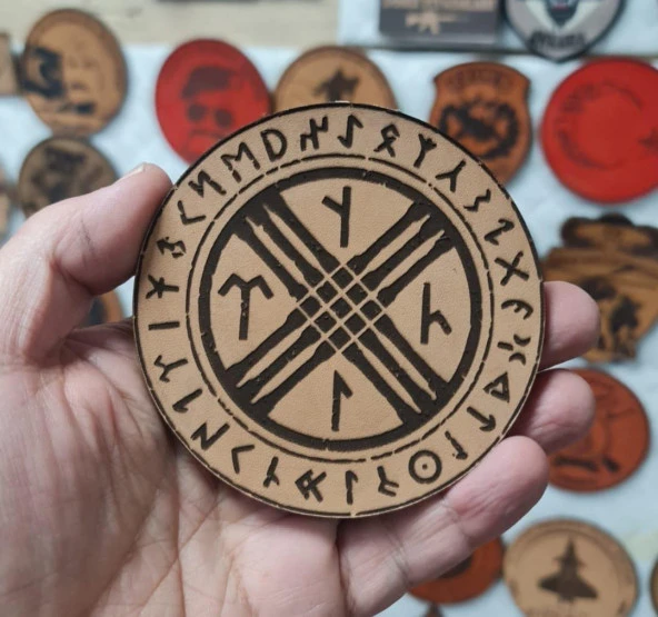 TENGRİ - Deri Peç - Arma - Türk Mitolojisi - Leather Patch - Resim 2