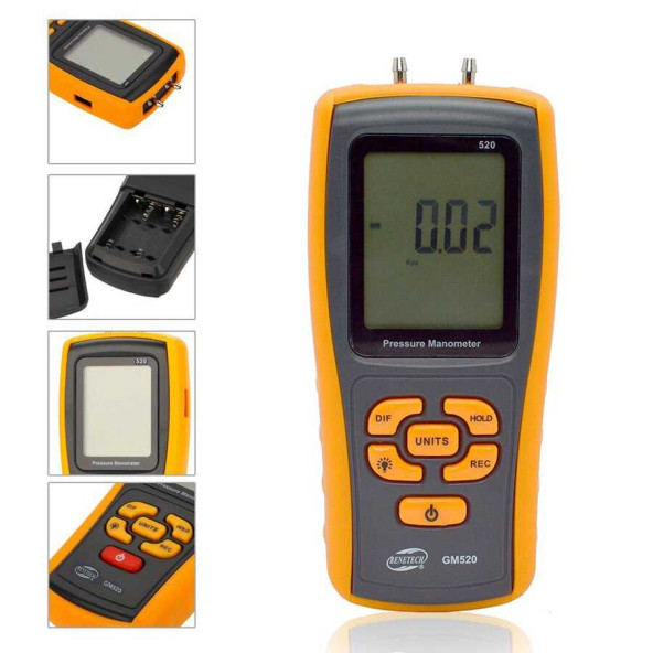 BENETECH GM520 Manometre Fark Basınç Ölçer - Resim 2