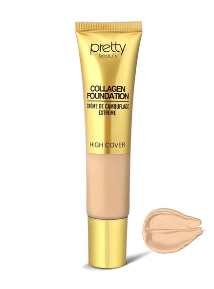 Pretty Beauty High Cover Yüksek Kapatıcı Etkili Collagen Fondöten 40 ML SEÇİNİZ ürün görseli 1