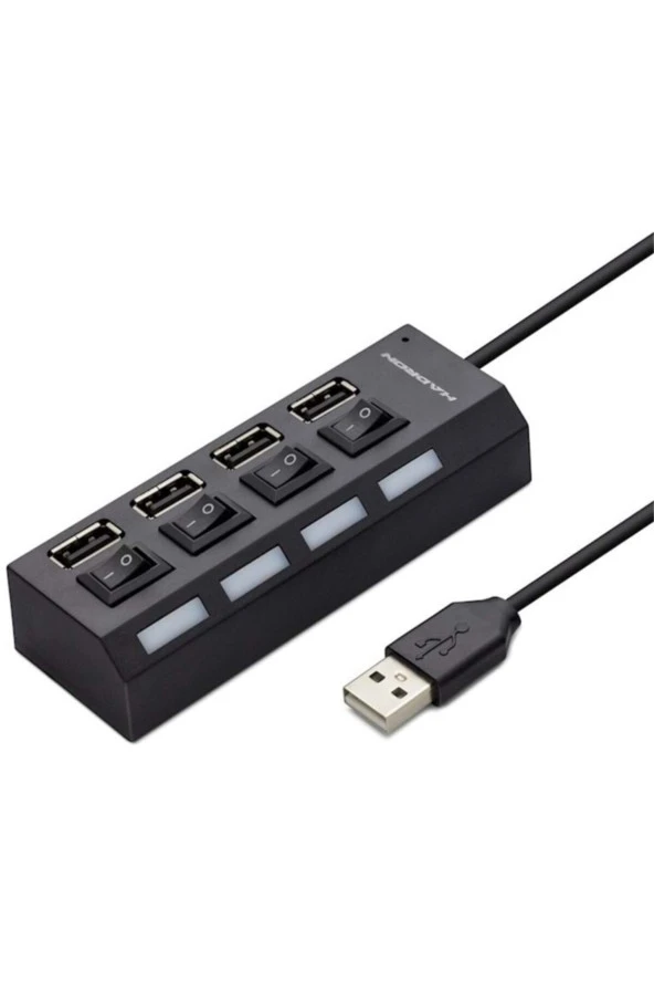 Usb Çoklayıcı Kablolu Anahtarlı 4 Port Hd-102 ürün görseli 1