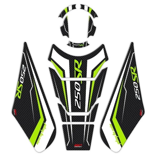 GP Kompozit CF Moto 250 SR 2020-2024 Uyumlu Tank Pad Seti Sarı ürün görseli 1