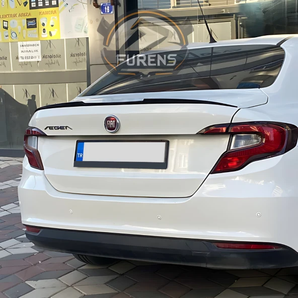 Fiat Egea Bagaj Üstü Yarasa Spoiler Piano Black 2015-2023 Uyumlu ürün görseli 1