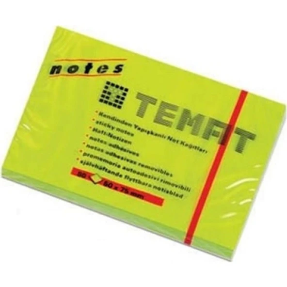 Temat 50x75 Mm Not Kağıdı 80 Yp Fosforlu Yeşil 11074 ürün görseli 1
