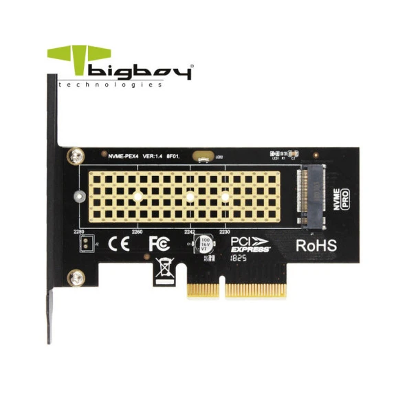 BIGBOY PCIe 3.0 x4 PCI M.2 x4 -M Key Çevirici Ünite BTC-PEM2NVNGFL ürün görseli 1