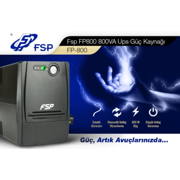 FSP FP800 800VA Line Interactive UPS 1x9A Akü ürün görseli 1