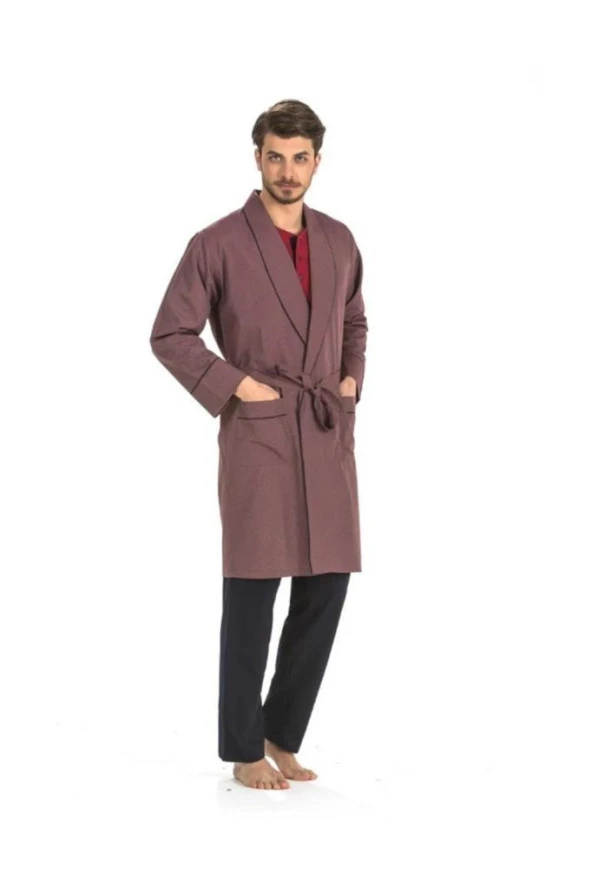 Pierre Cardin 5560 Bordo Damatlık Ropteşambr 5 Li Pijama Set ürün görseli 1