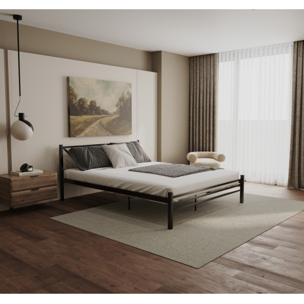 Yüceer Home Çift Kişilik Metal Karyola Ortopedik Ferforje Karyola 160x200 Cm ürün görseli 1