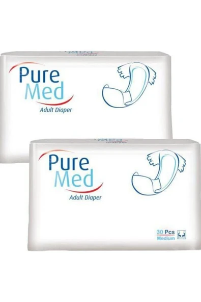 Puremed Orta-medium Boy Tekstil Yüzey Yetişkin Hasta Bezi 30 Lu 2 Paket 60 Kullanım ürün görseli 1