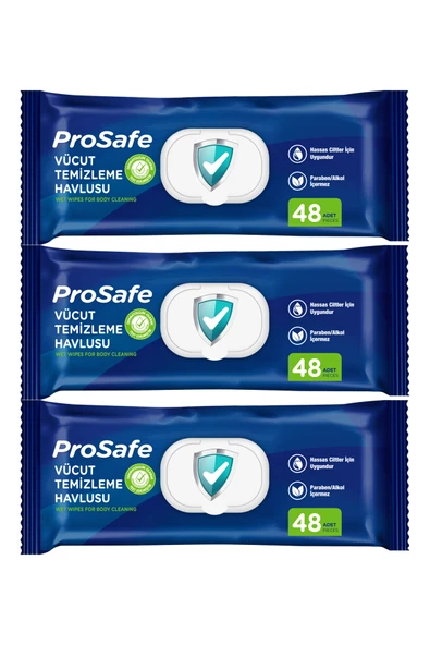 PROSAFE Hasta Vücut Perine Temizleme Havlusu 3 Paket 144 Yaprak ürün görseli 1