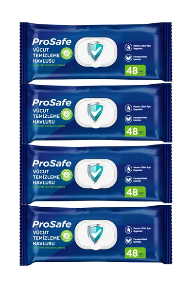 PROSAFE Hasta Vücut Perine Temizleme Havlusu 4 Paket 192 Yaprak ürün görseli 1