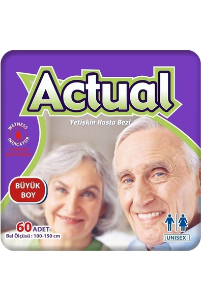 ACTUAL 2'li Large Beden Büyük Boy Yetişkin Hasta Bezi 30x2 (60 Adet) ürün görseli 1
