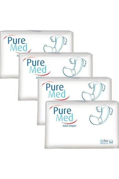 Puremed Tekstil Yüzey Yetişkin Hasta Bezi Orta Boy 30 Lu 4 Paket 120 Kullanım ürün görseli 1