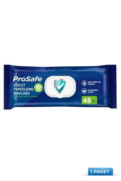PROSAFE Vücut Temizleme Havlusu / Vücut Temizleme Mendili 48 Yaprak Tekli Pk ürün görseli 1