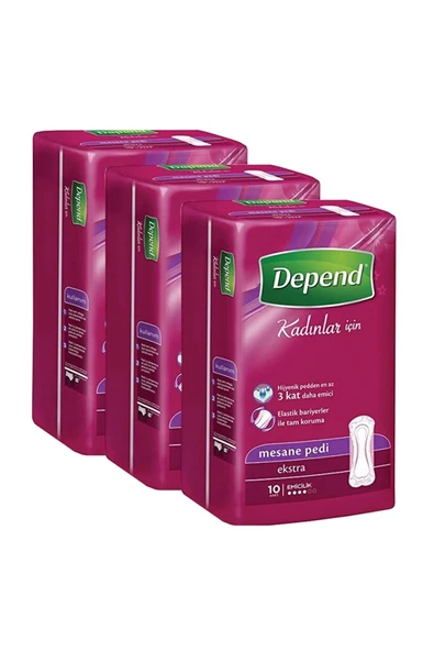 Depend MESANE PEDİ KADIN EKSTRA 10 LU 3 PAKET ürün görseli 1