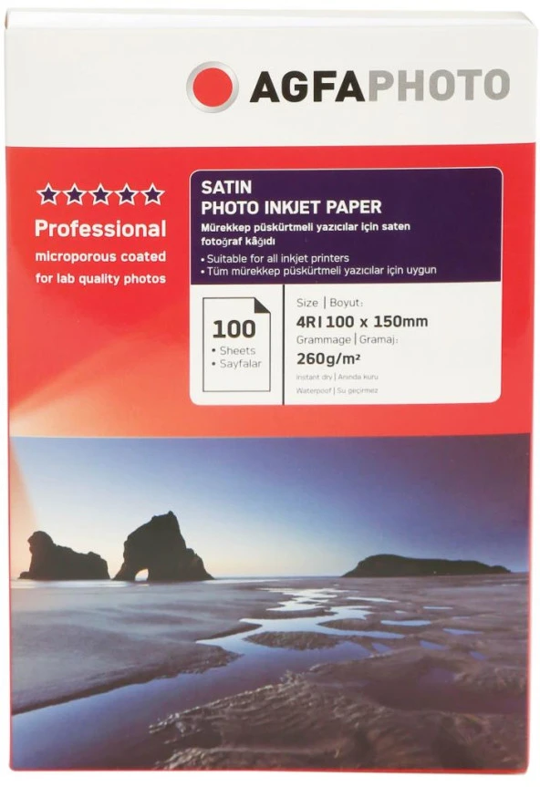 Agfaphoto 10x15 satin inkjet kağıt 100 lü ürün görseli 1