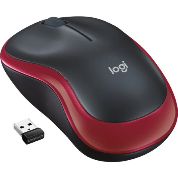 Logitech M185 USB Alıcılı Kompakt Kablosuz Mouse Kırmızı 910-002237 ürün görseli 1