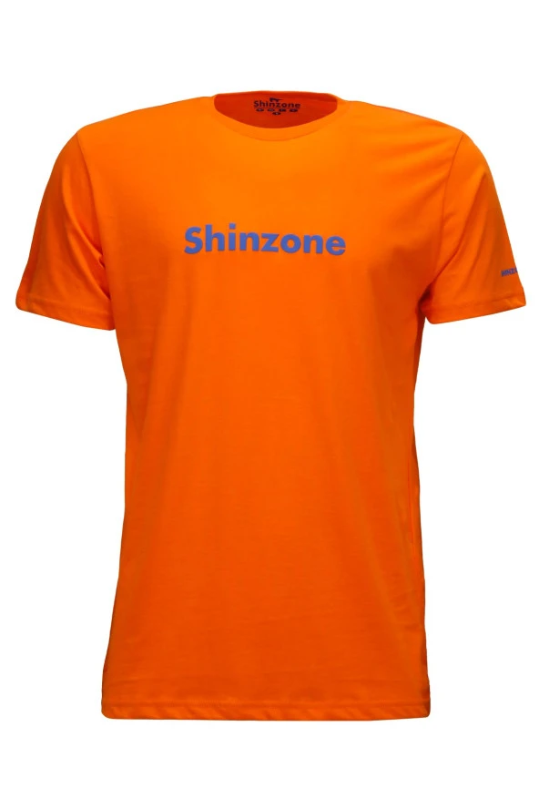 Erkek Bisiklet Yaka Standart Fit Shinzone Göğüs Baskılı Turuncu T-Shirt ürün görseli 1