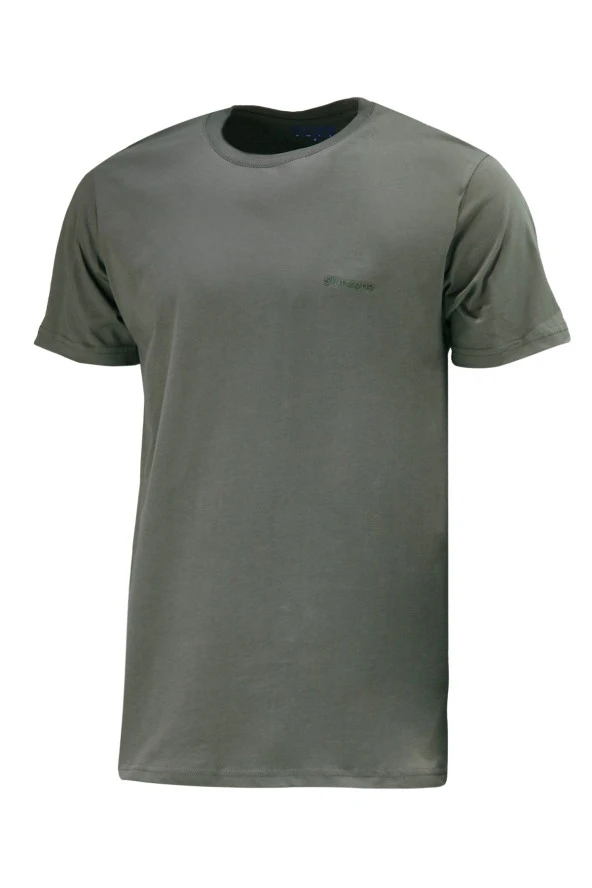 Erkek Bisiklet Yaka Standart Fit Haki T-Shirt ürün görseli 1