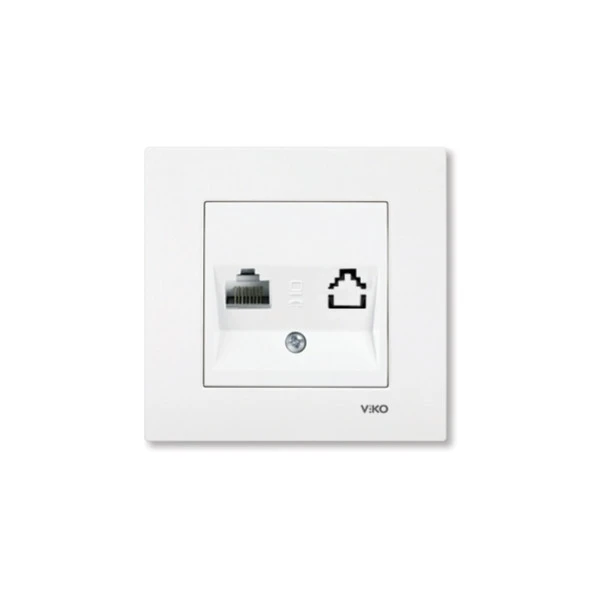 VİKO KARRE TEKLİ DATA PRİZİ (RJ45 Cat6) ÇERÇEVELİ BEYAZ ürün görseli 1