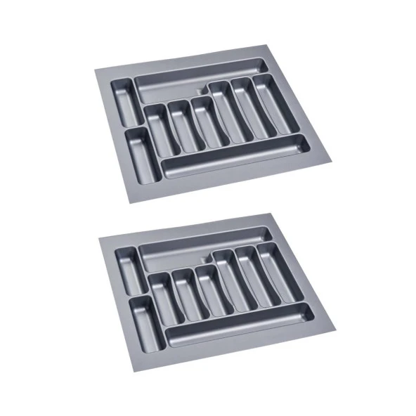 2 Adet Çekmece içi Kaşıklık 55 x 49 cm Gri Mutfak Çekmece Düzenleyici ürün görseli 1