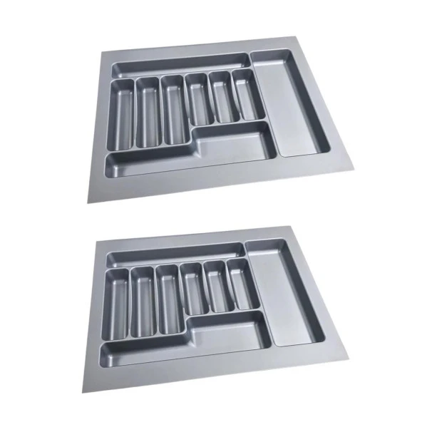 2 Adet Çekmece İçi Kaşıklık 62 x 49 cm Gri Mutfak Çekmece Düzenleyici ürün görseli 1