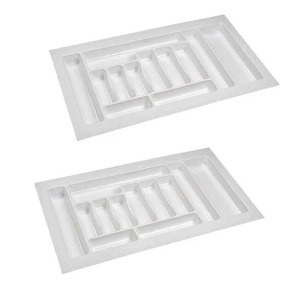2 Adet Çekmece İçi Kaşıklık 85 x 49 cm Beyaz Mutfak Çekmece Düzenleyici ürün görseli 1