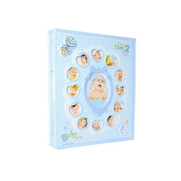 Rabsev 10x15cm 240 Fotoğraf Kapasiteli 12 Ay Çerçeveli Lüks Bebek Fotoğraf Albümü ürün görseli 1