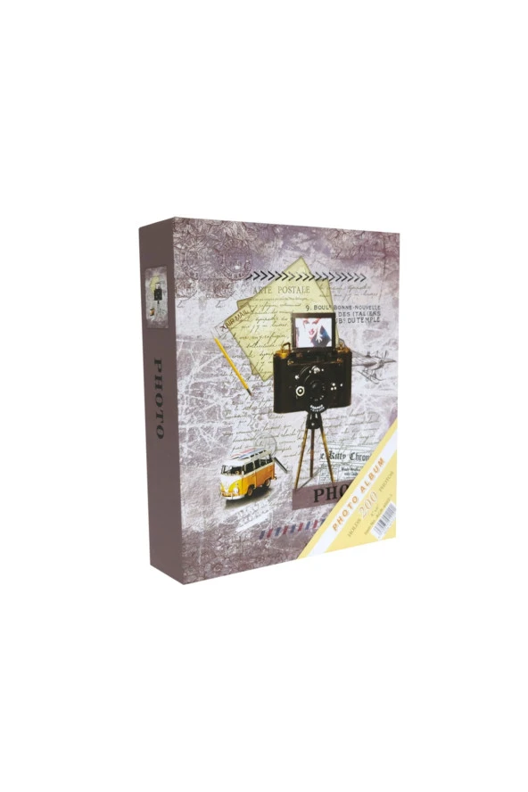 Rabsev RS4602-1 Fotoğraf Albümü 10x15cm 200 Fotoğraf Kapasiteli Kamera Desenli Anı Albümü ürün görseli 1