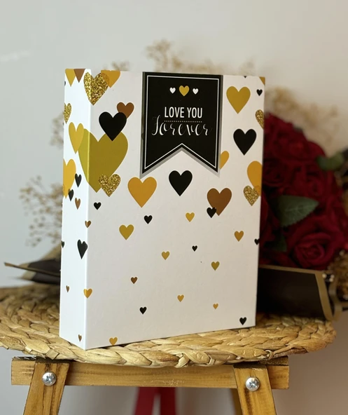 Rabsev Fotoğraf Albümü 10x15cm 200 Fotoğraf Kapasiteli Renkli Love You Desenli Anı Albümü ürün görseli 1