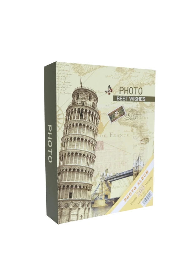 Rabsev RS4602-2 Fotoğraf Albümü 10x15cm 200 Fotoğraf Kapasiteli Pisa Kulesi Desenli Anı Albümü ürün görseli 1